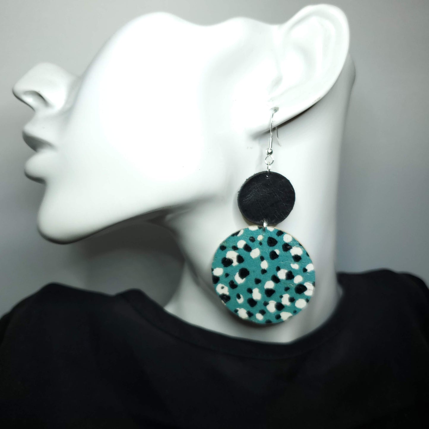 Monochrome Fields Cork/Leather Earrings