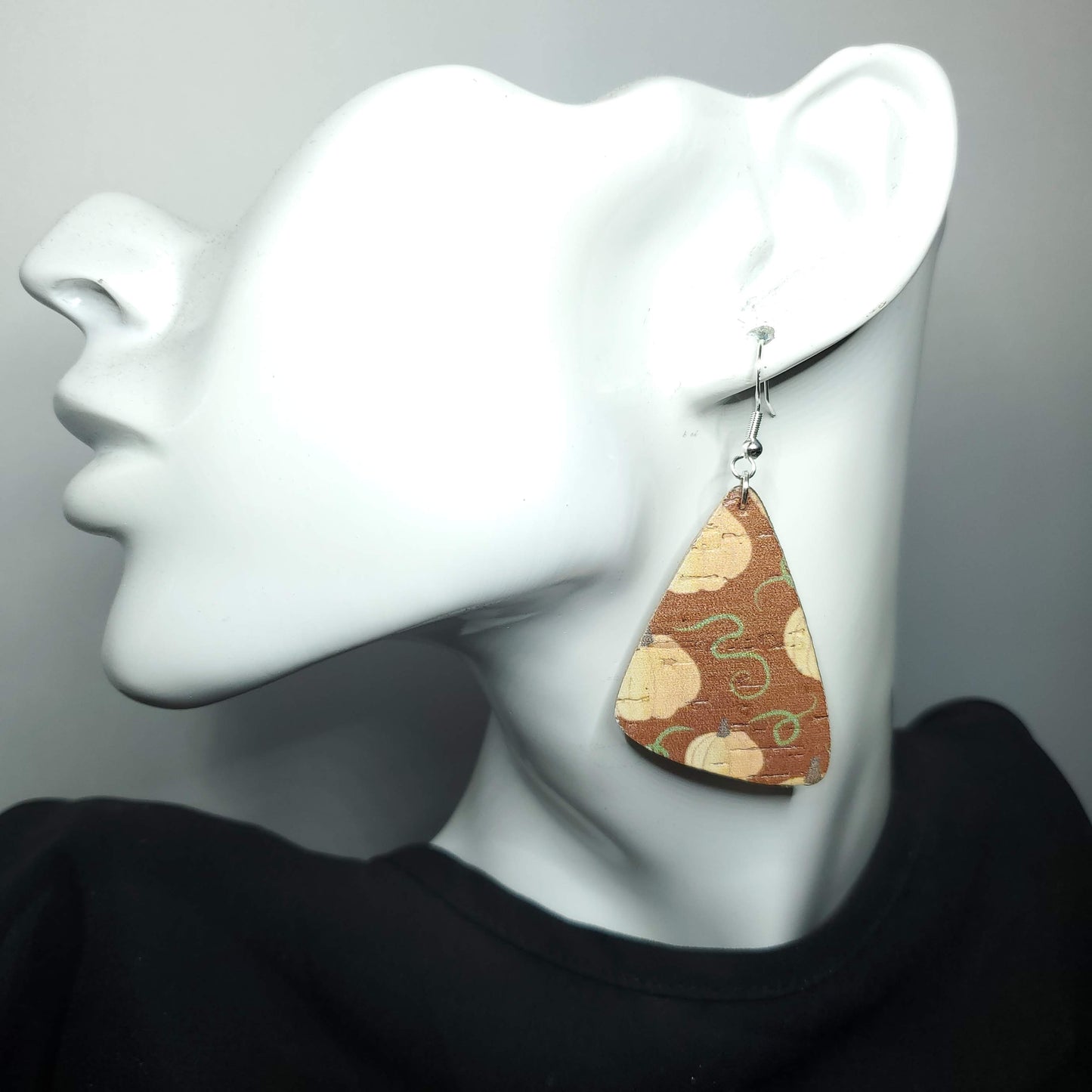 Pumpkin Patch Cork/Leather Earrings