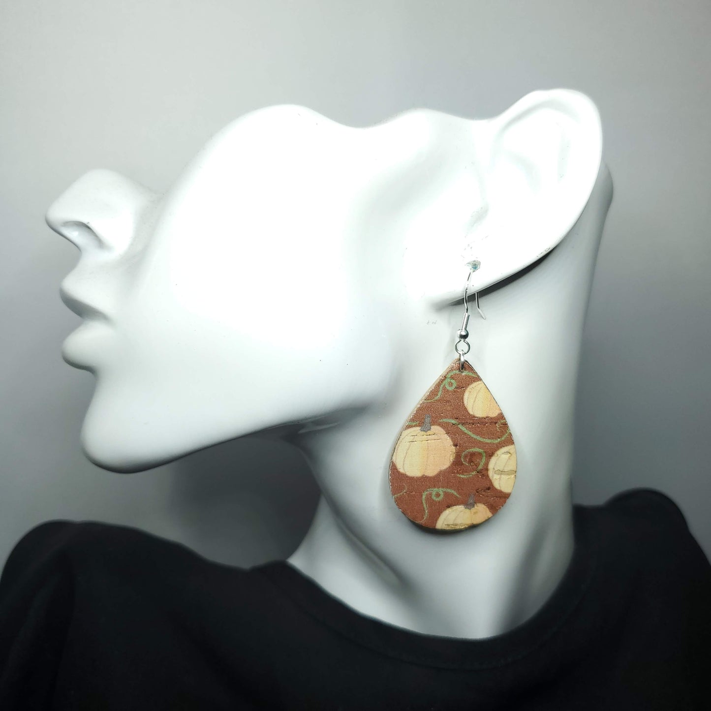 Pumpkin Patch Cork/Leather Earrings