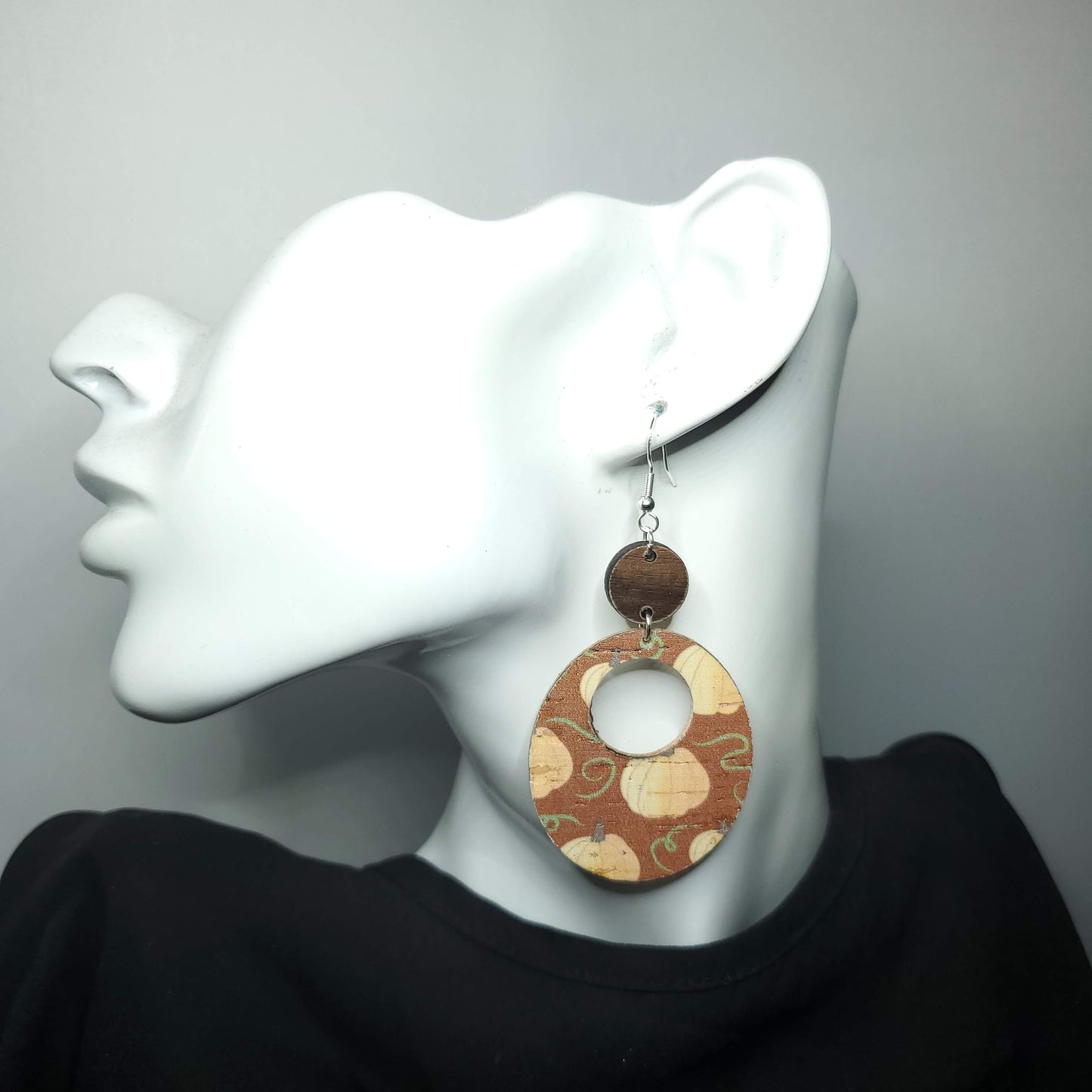 Pumpkin Patch Cork/Leather Earrings