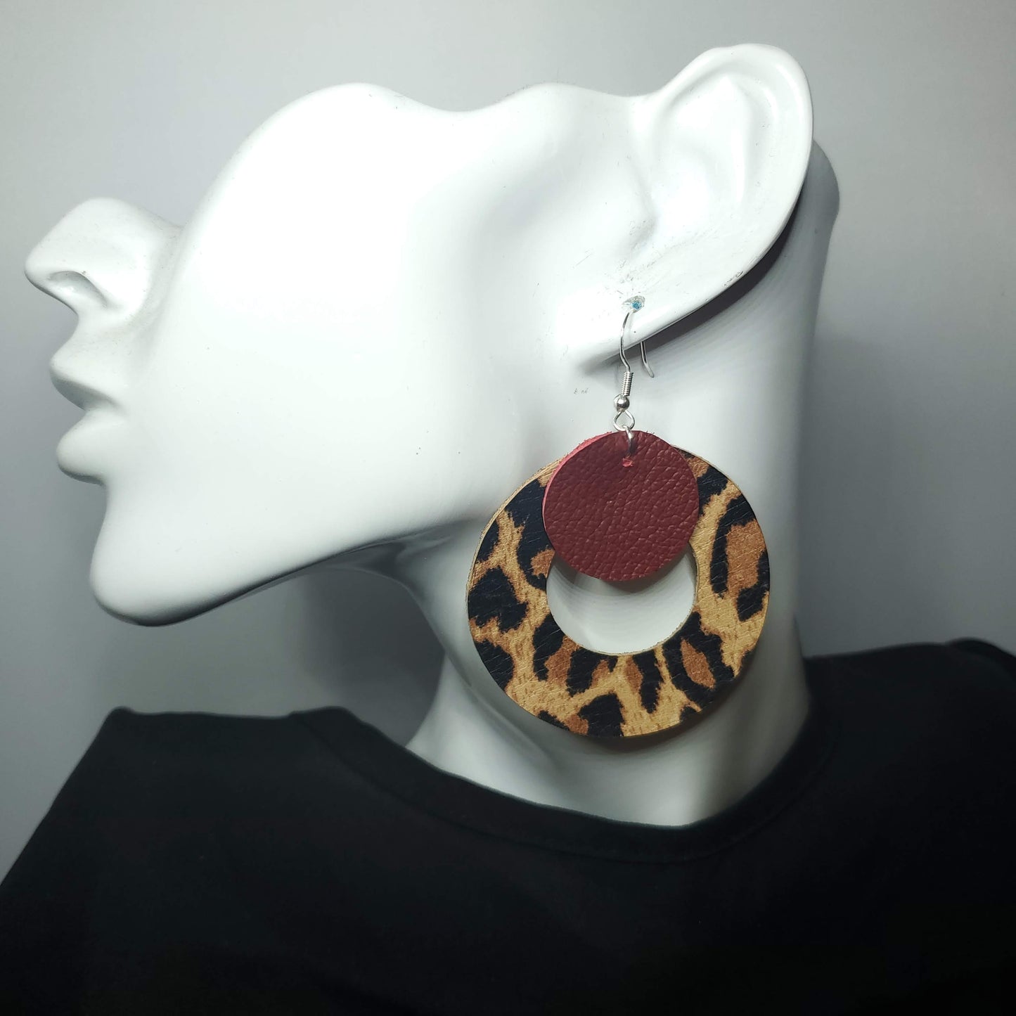Leopard Leather Earrings