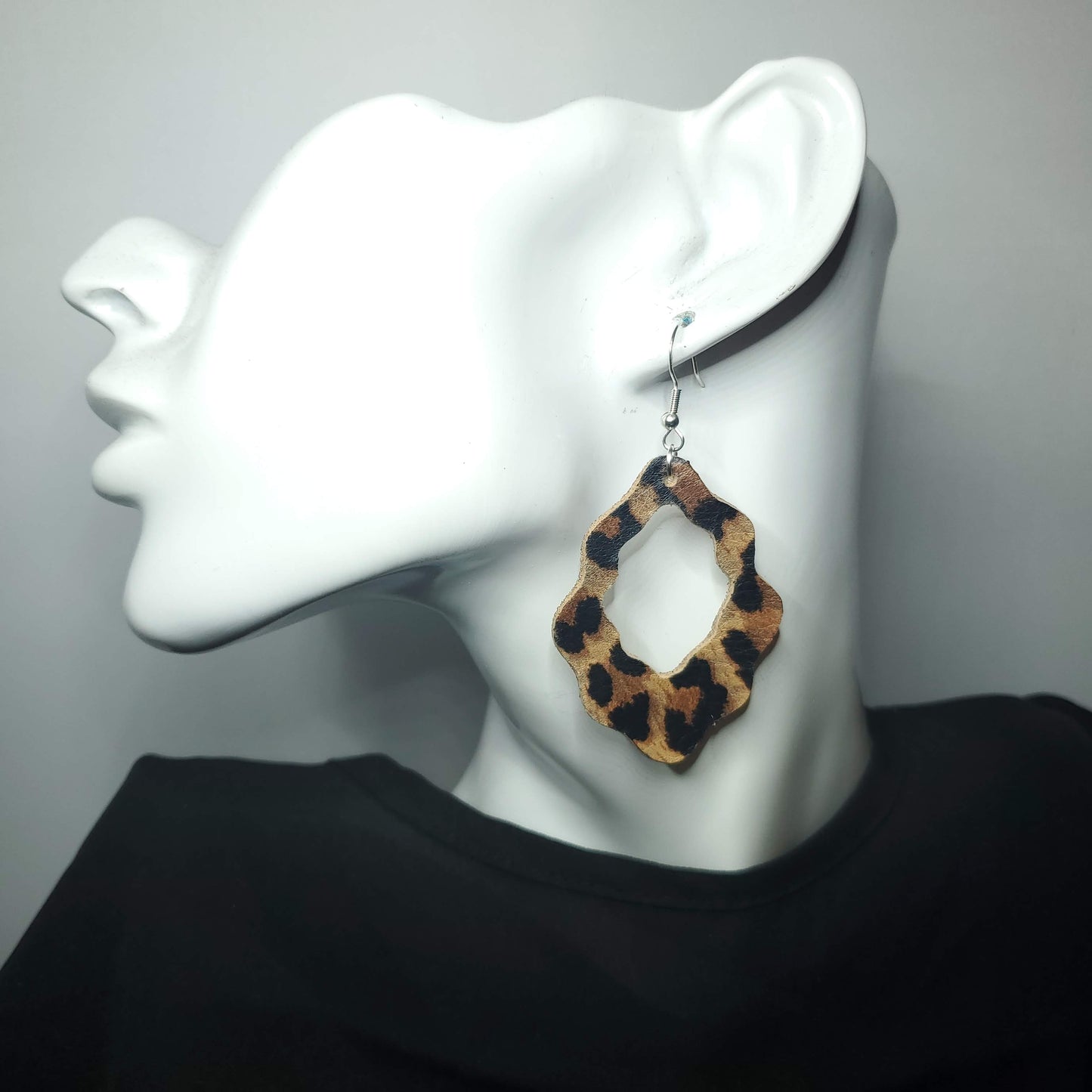 Leopard Leather Earrings
