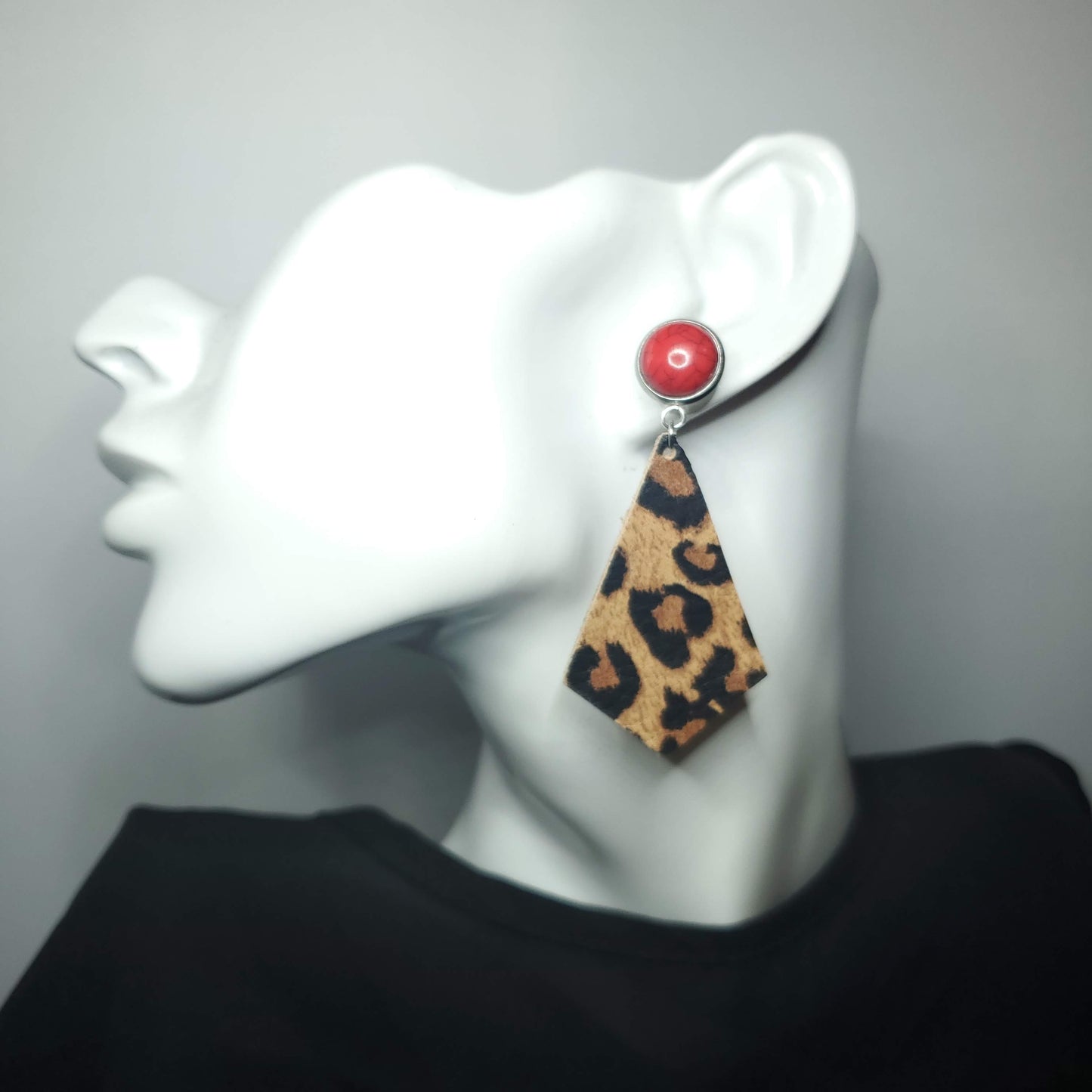 Leopard Leather Earrings