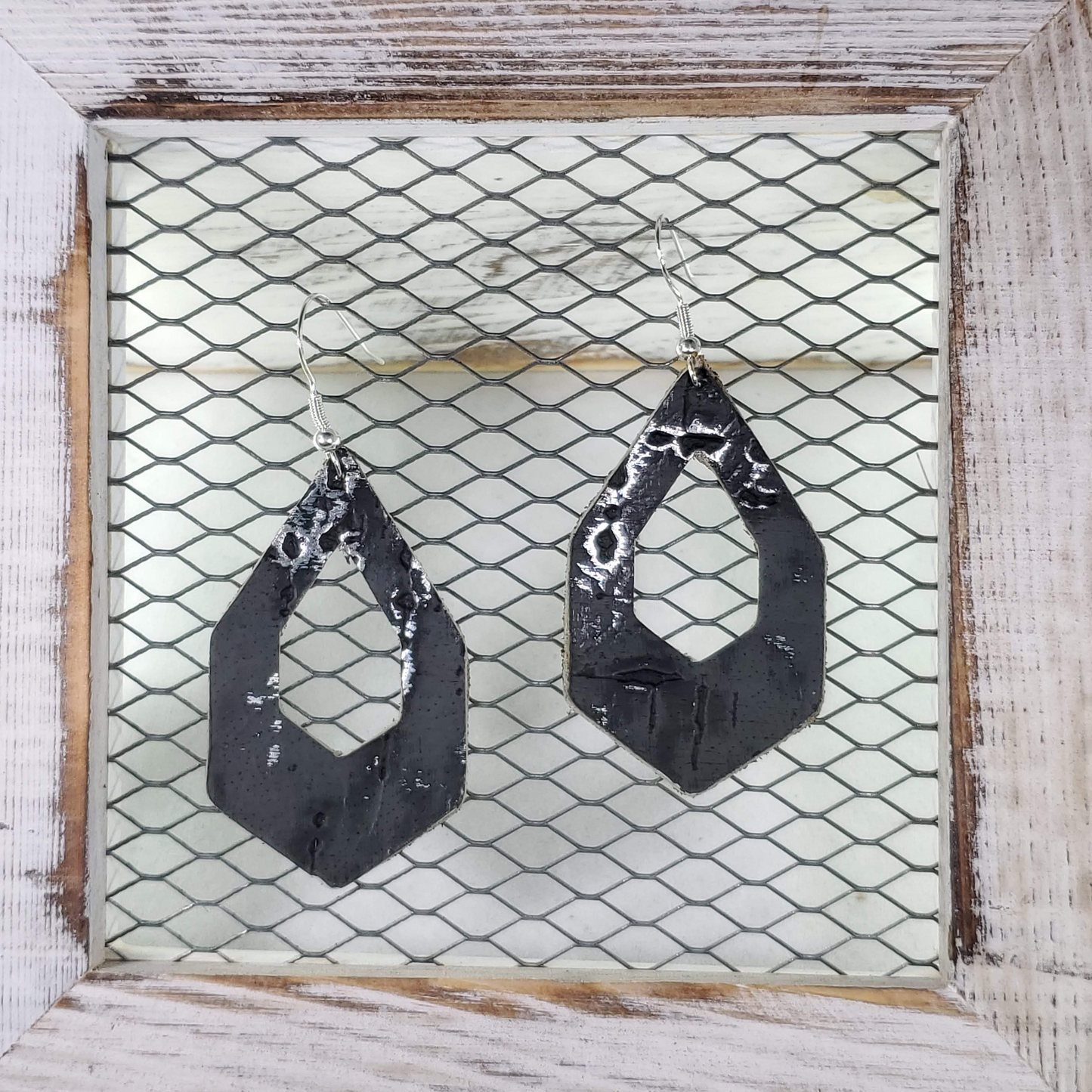 Grey Wildwood Leather Earrings