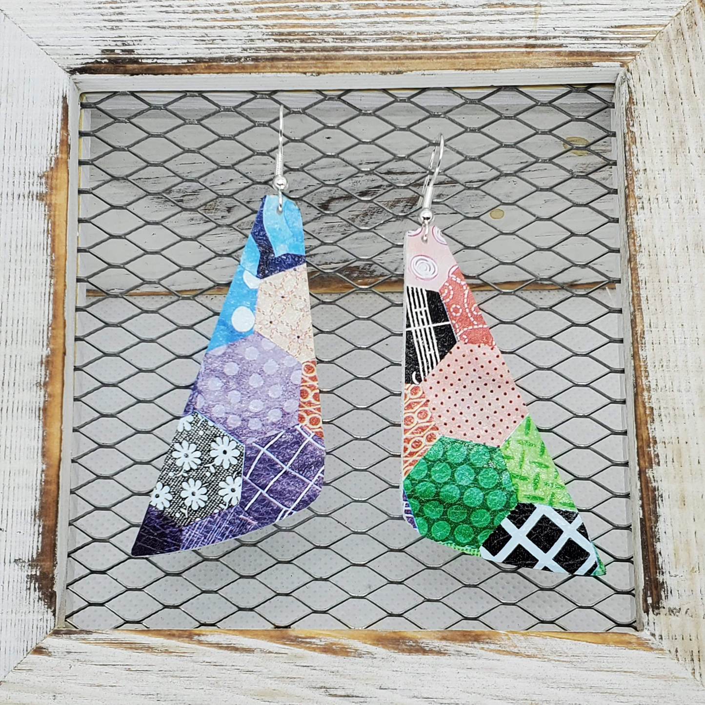 Abstract Kaleidoscope Leather Earring Collection