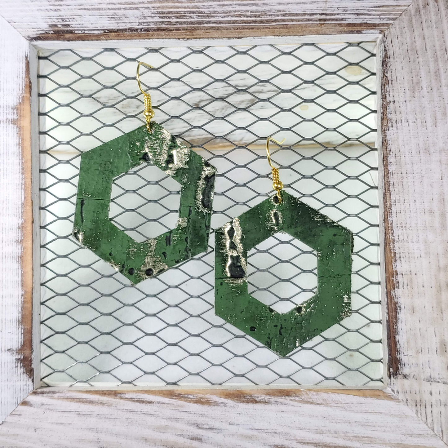 Green Wildwood Leather Earrings