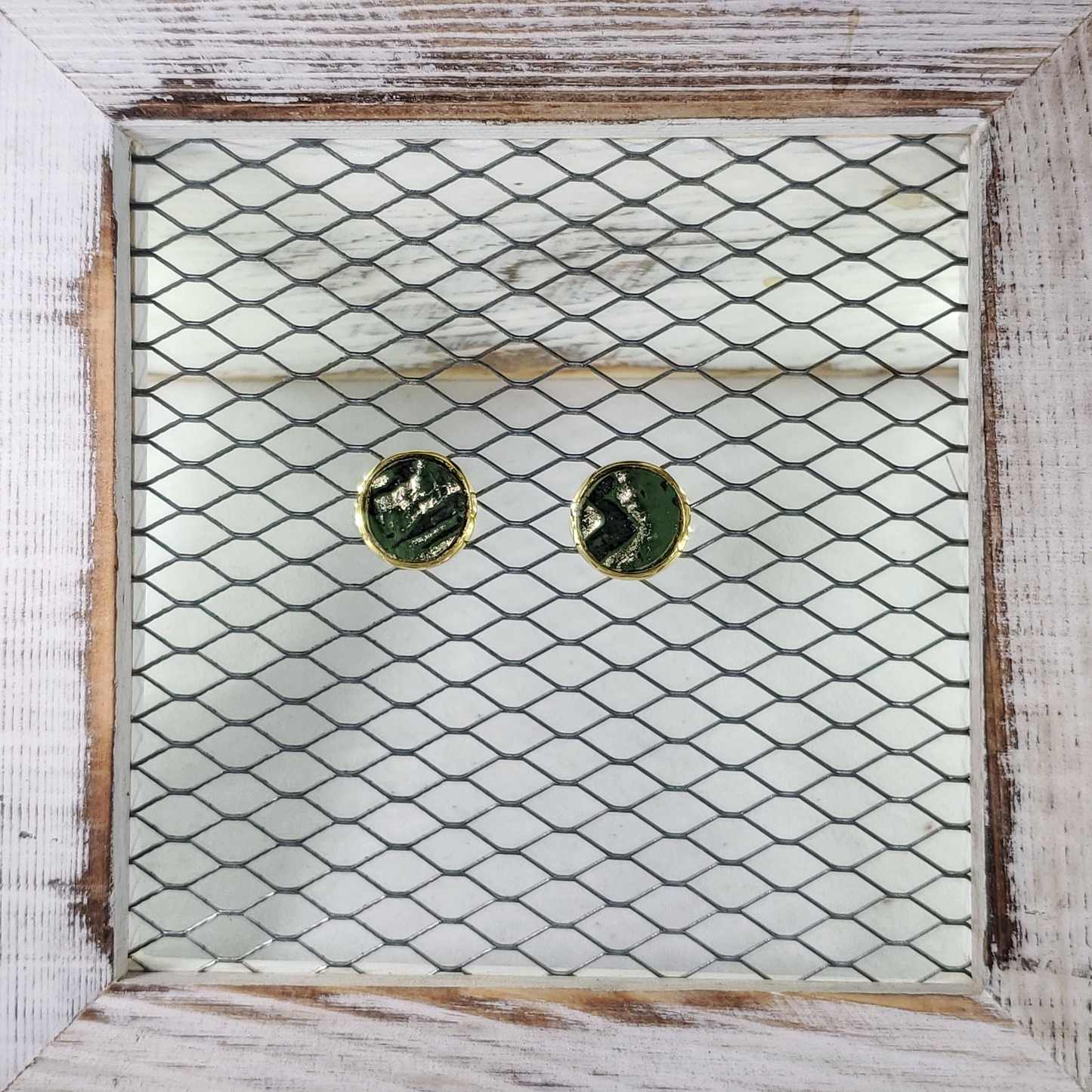 Green Wildwood Leather Earrings