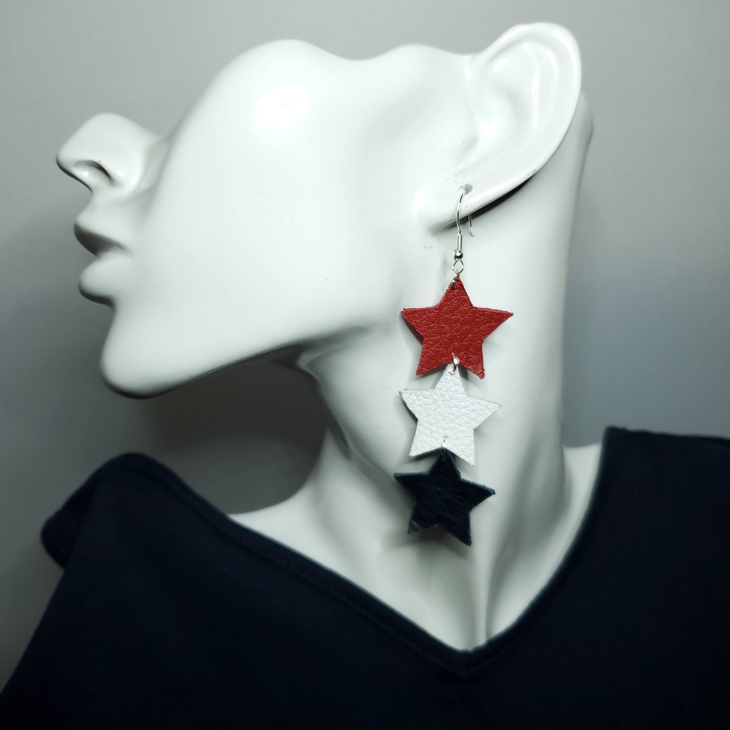 Simply Patriotic Leather Earrings