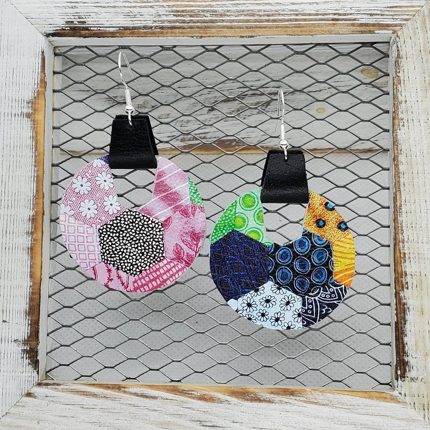 Abstract Kaleidoscope Leather Earring Collection
