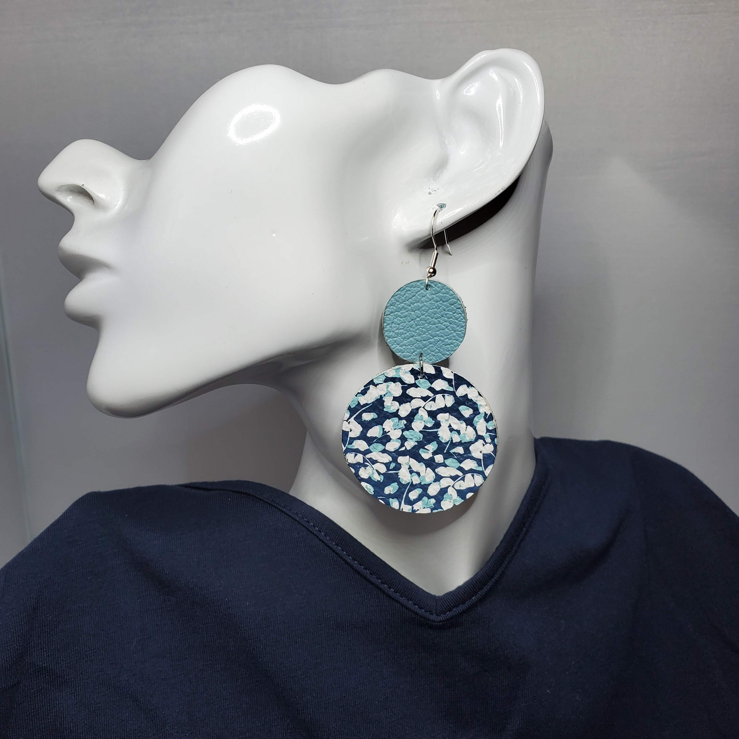 Ditsy Flower Leather Earrings