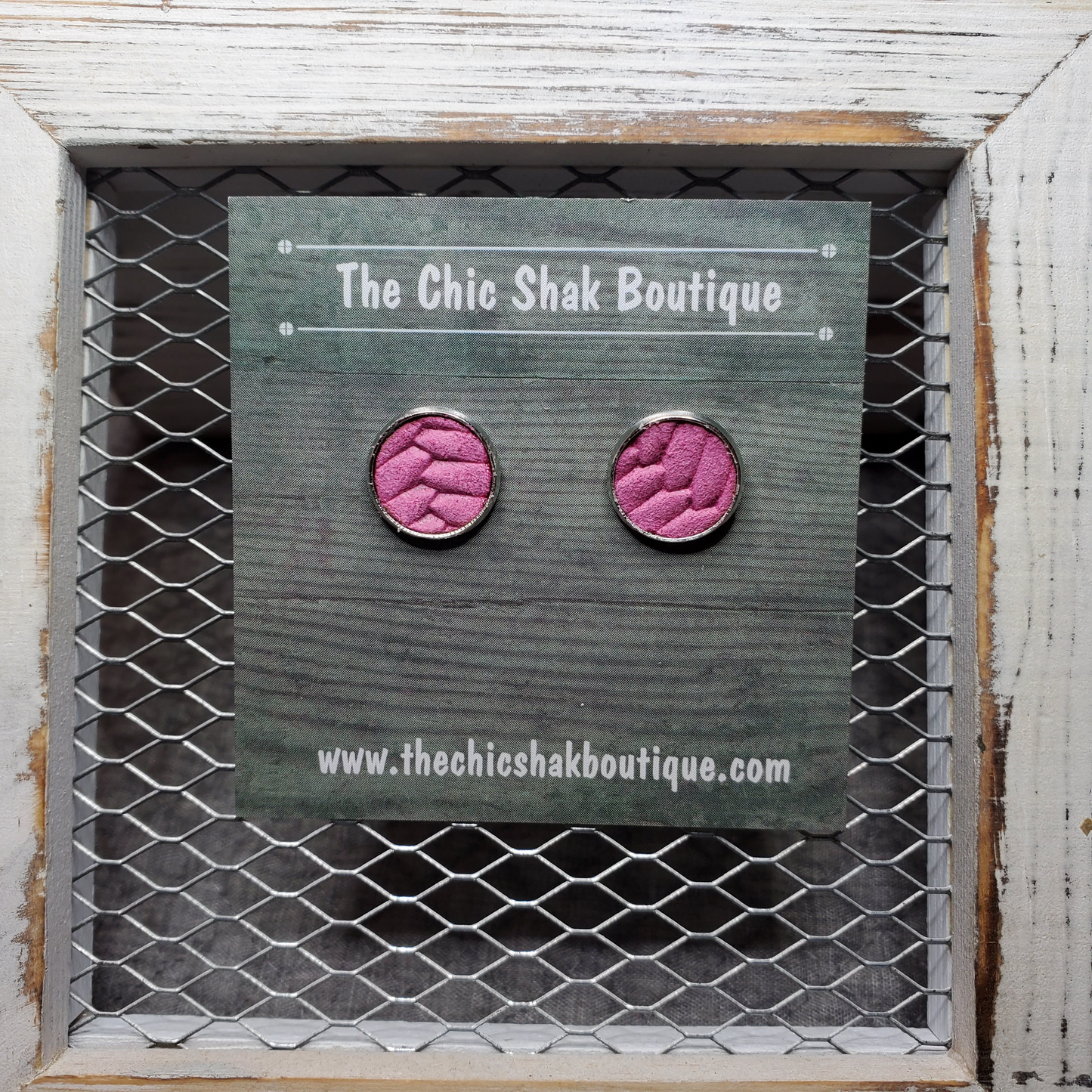 Hot Pink Braided Leather Earrings