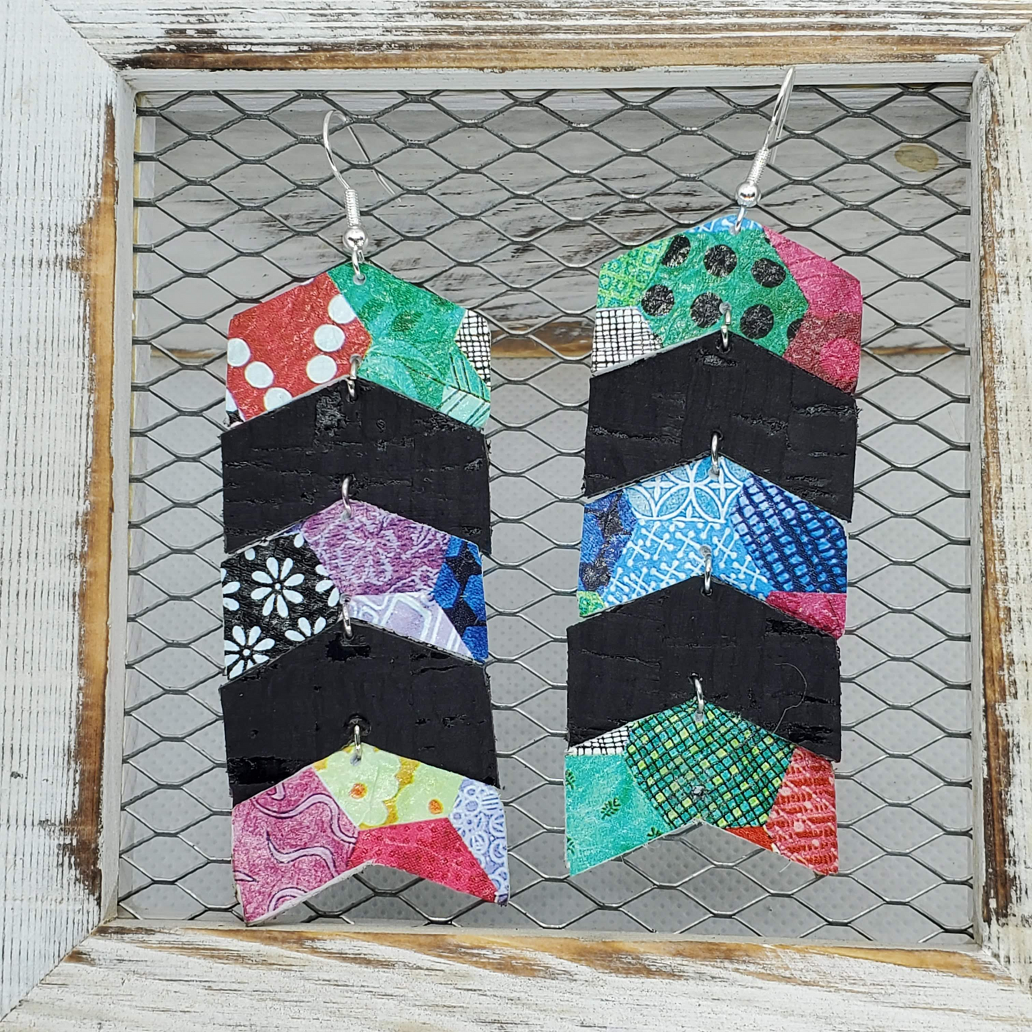 Abstract Kaleidoscope Leather Earring Collection