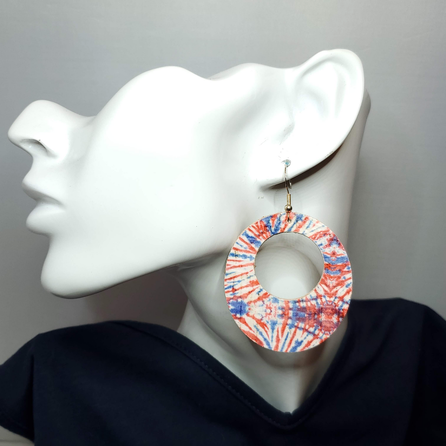 Patriotic Fireworks Cork/Leather Earrings