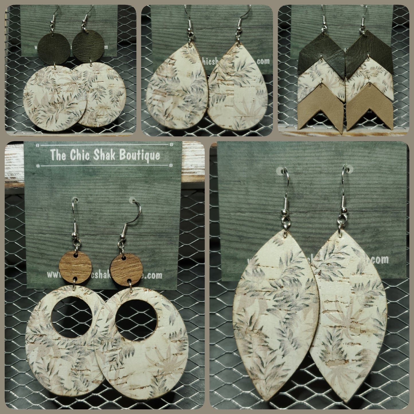 Autumn Leaves Cork/Leather Earrings