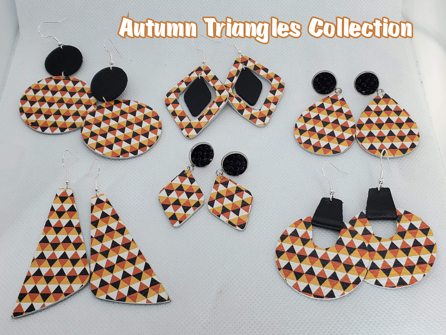Autumn Triangles Leather Earring Collection