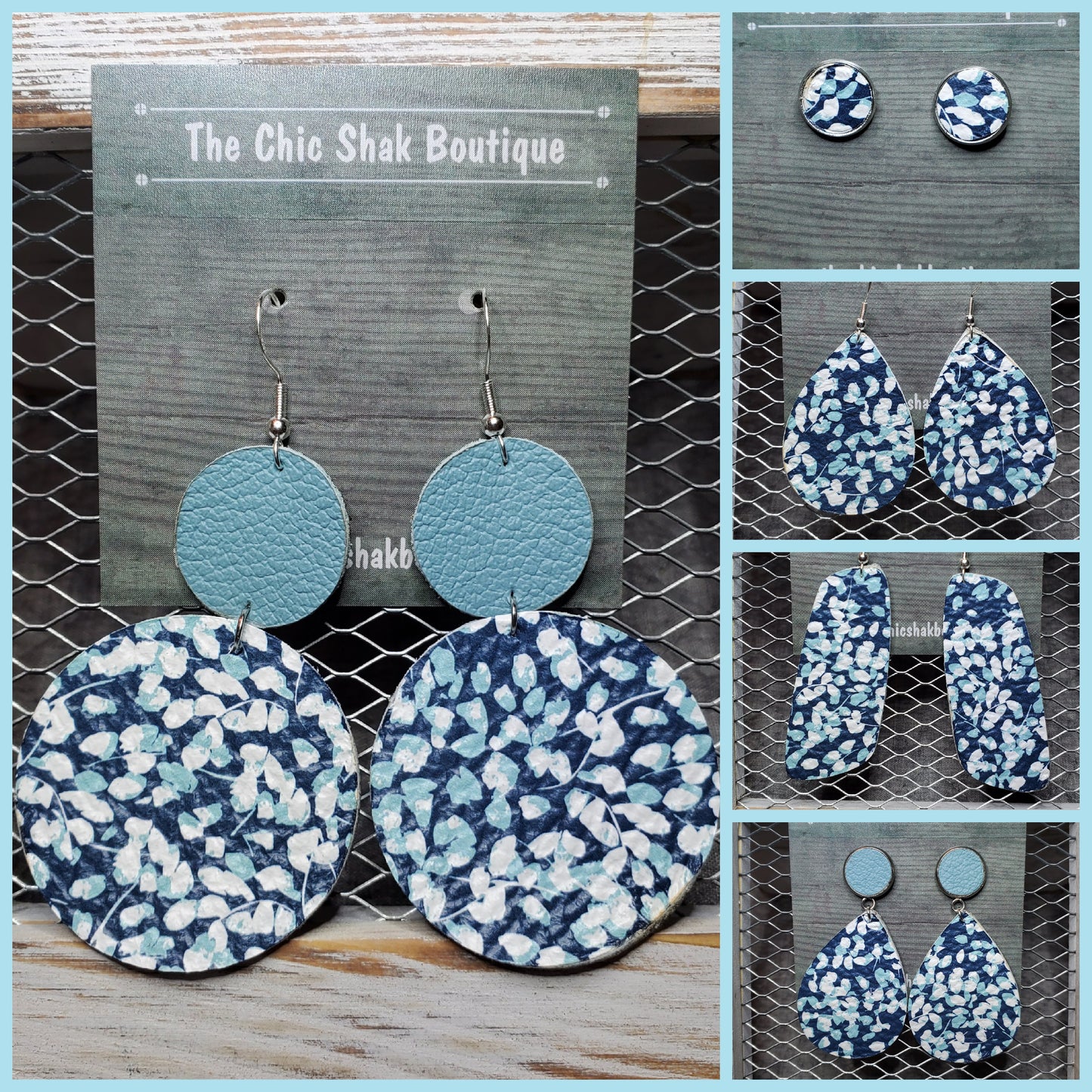 Ditsy Flower Leather Earrings