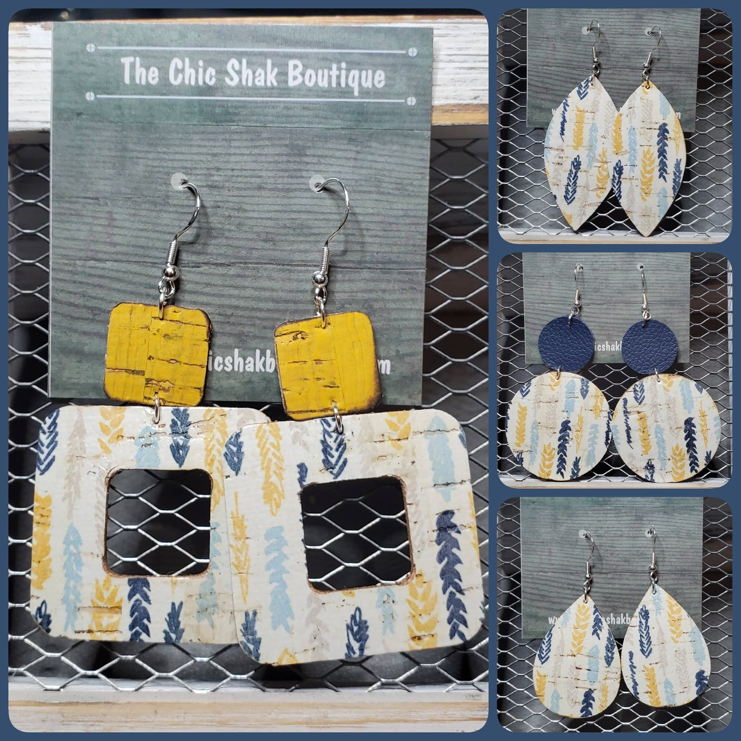 Feather Wishes Cork/Leather Earrings
