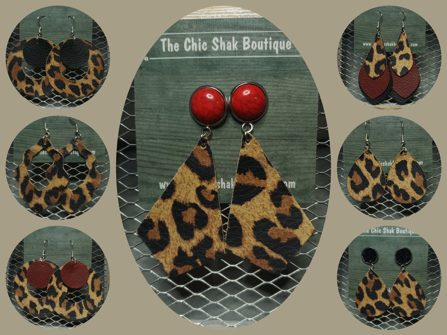 Leopard Leather Earrings