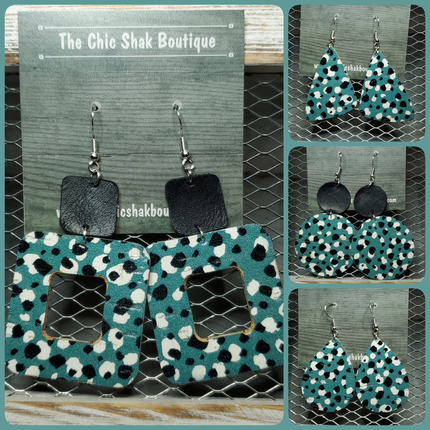 Monochrome Fields Cork/Leather Earrings