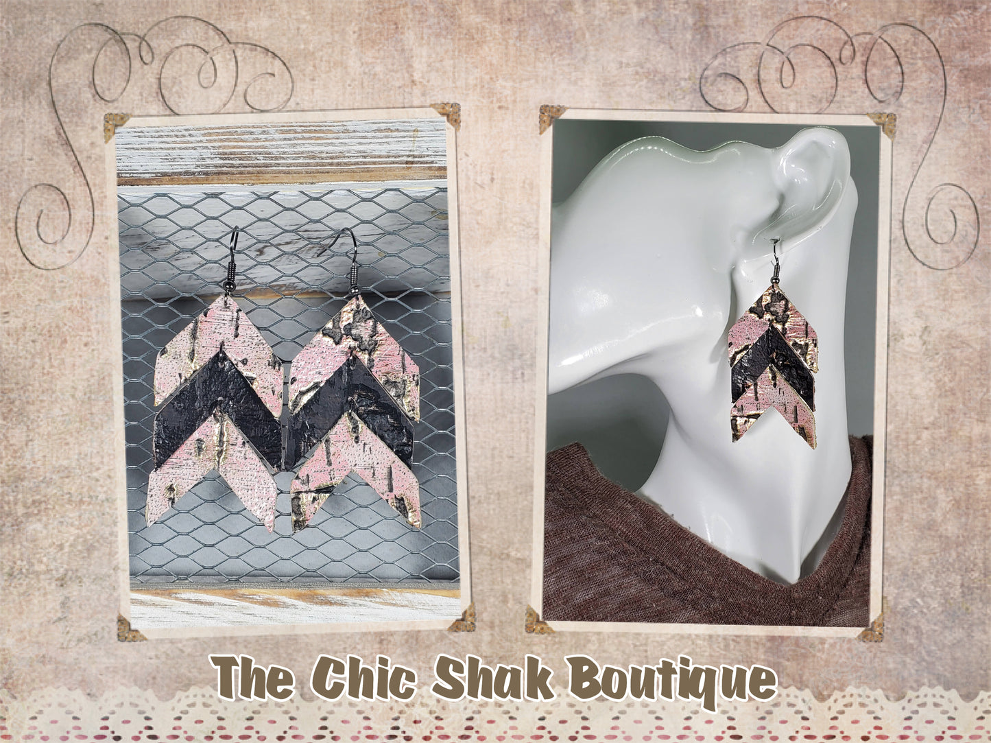 Wildwood Pink Leather Earrings