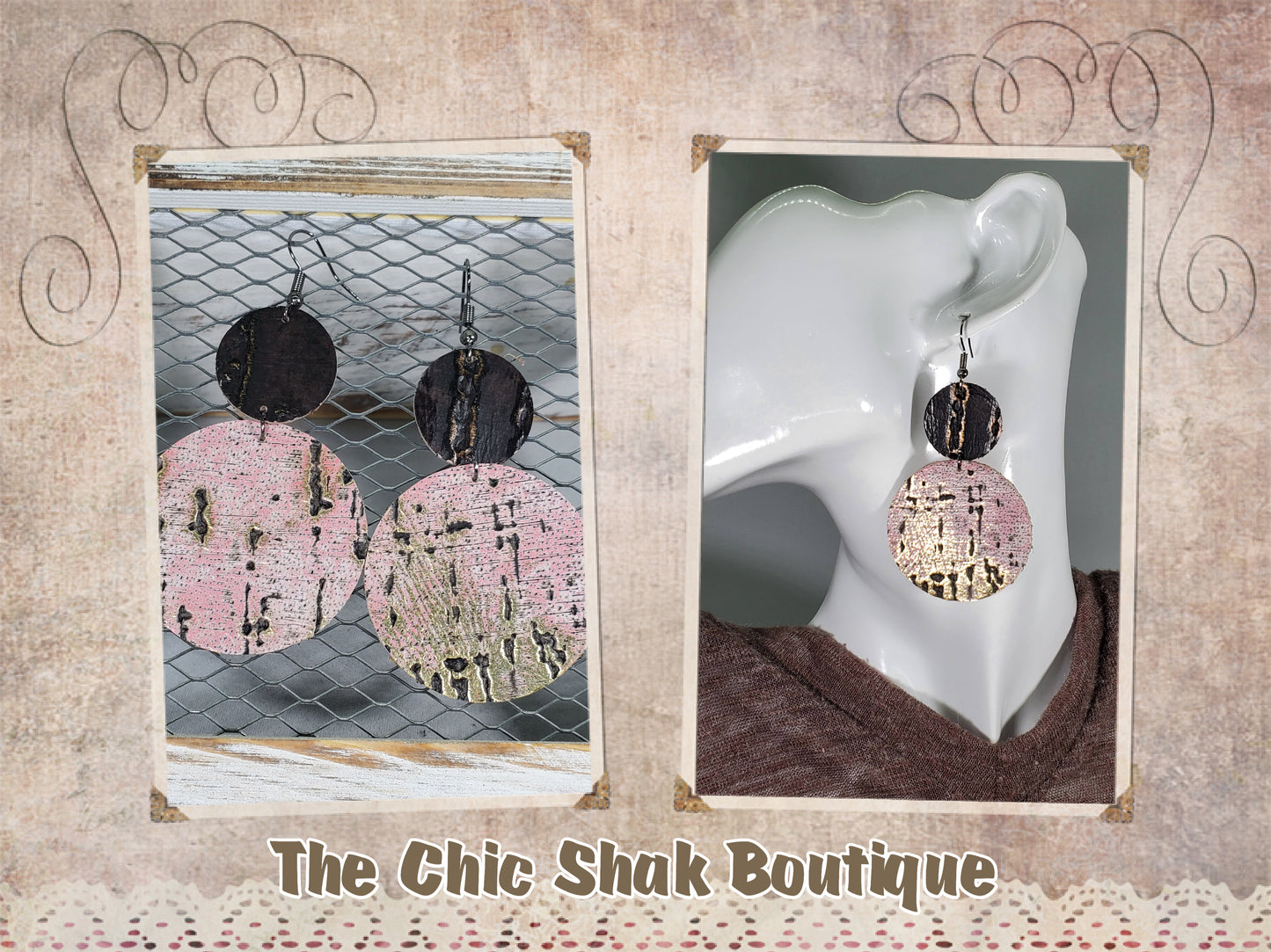 Wildwood Pink Leather Earrings