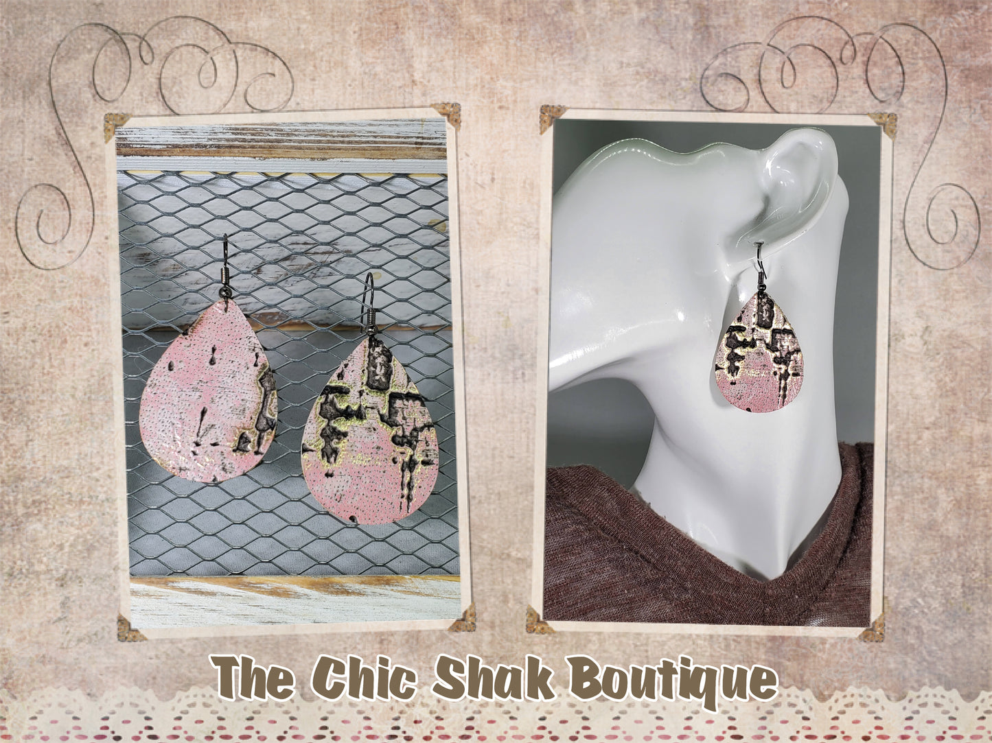 Wildwood Pink Leather Earrings