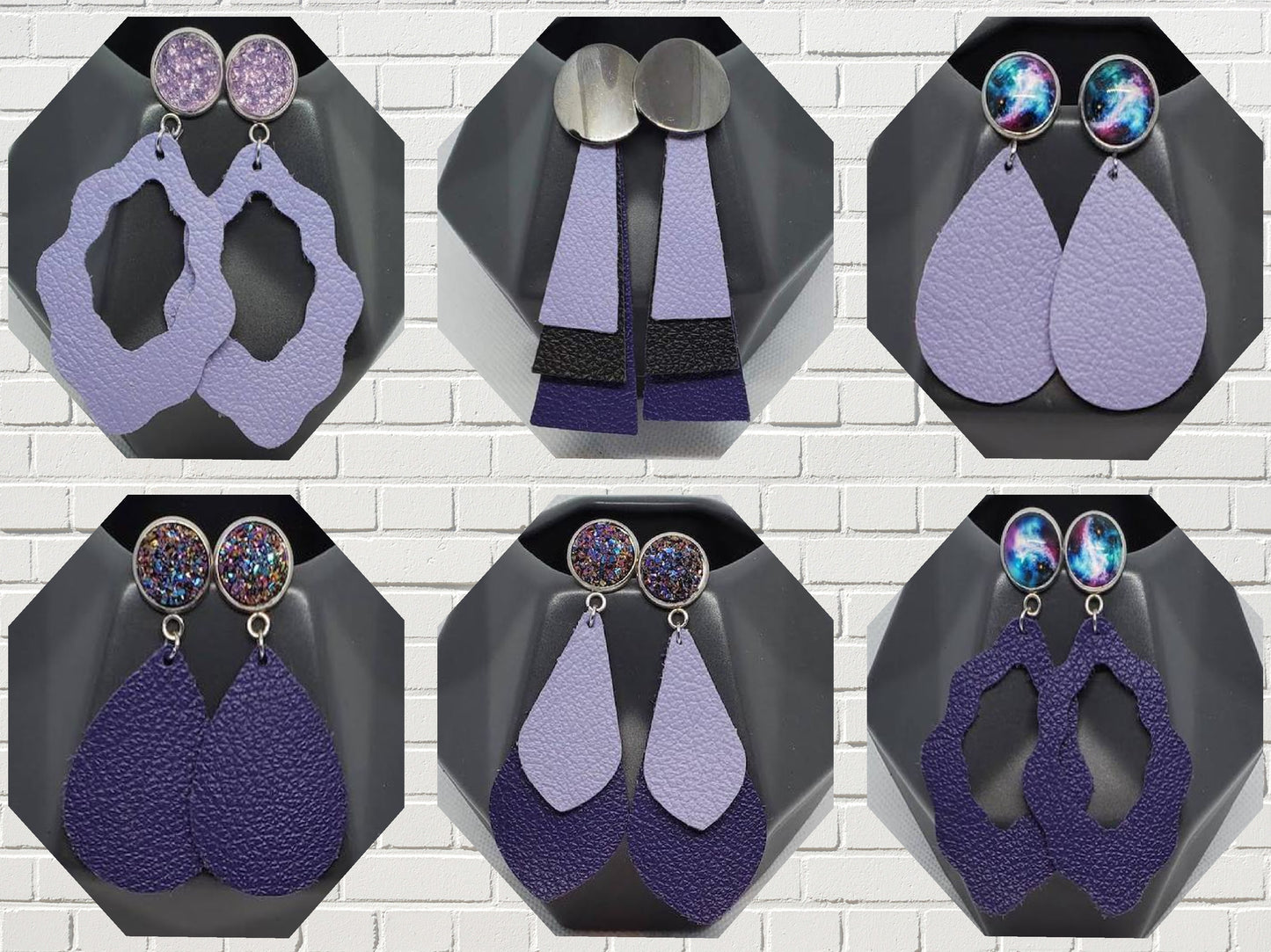 Purples with Flair Leather Earrings