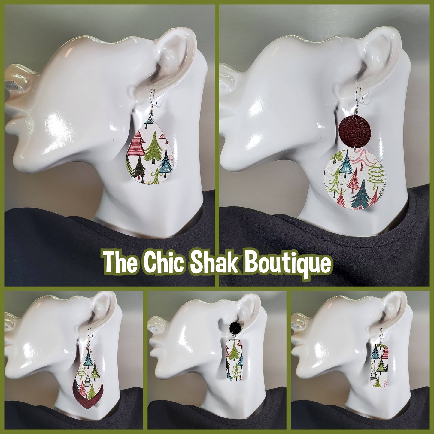 Quirky Trees Leather Earrings