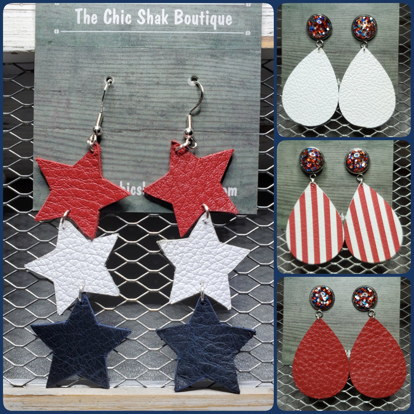 Simply Patriotic Leather Earrings