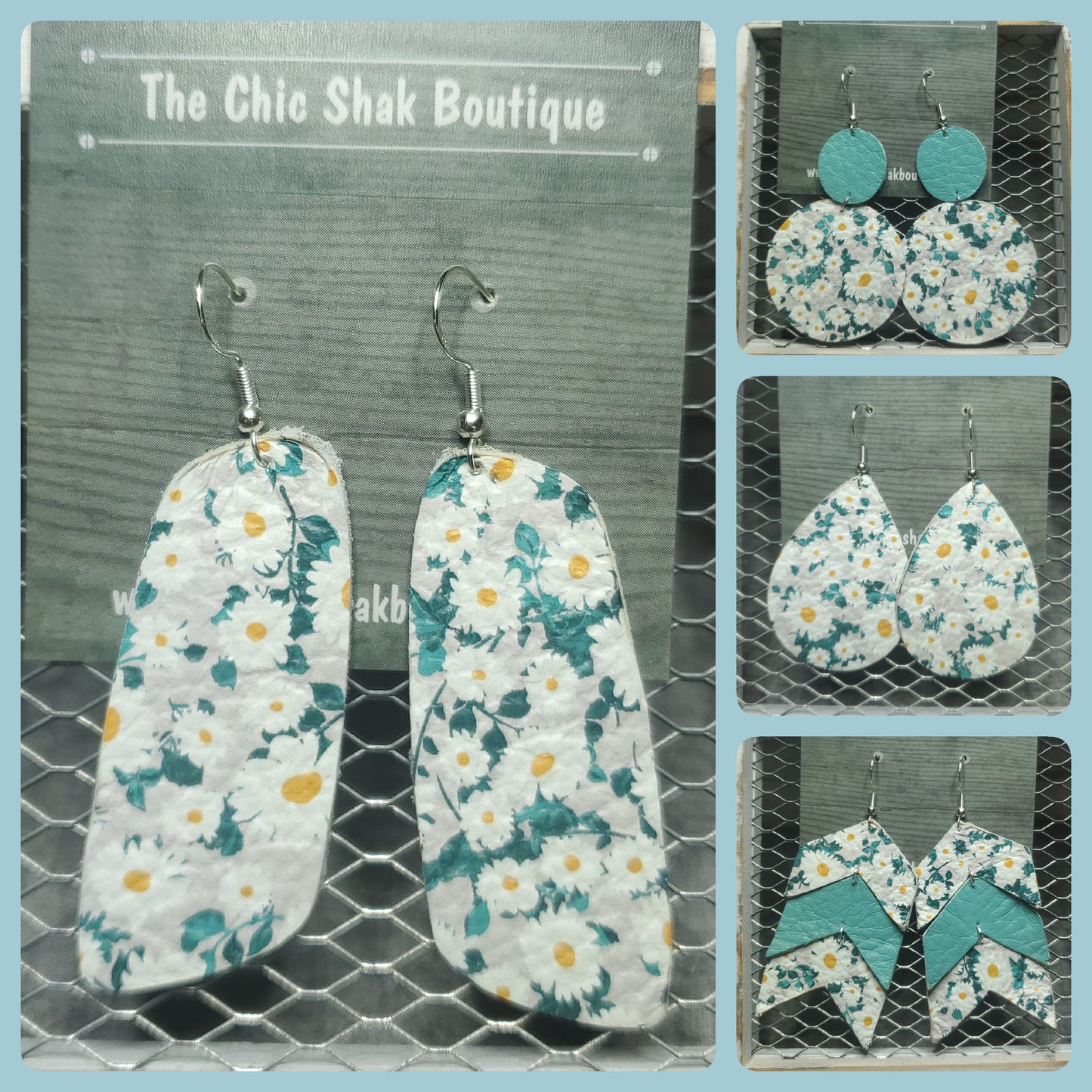 Simply Daisies Leather Earrings