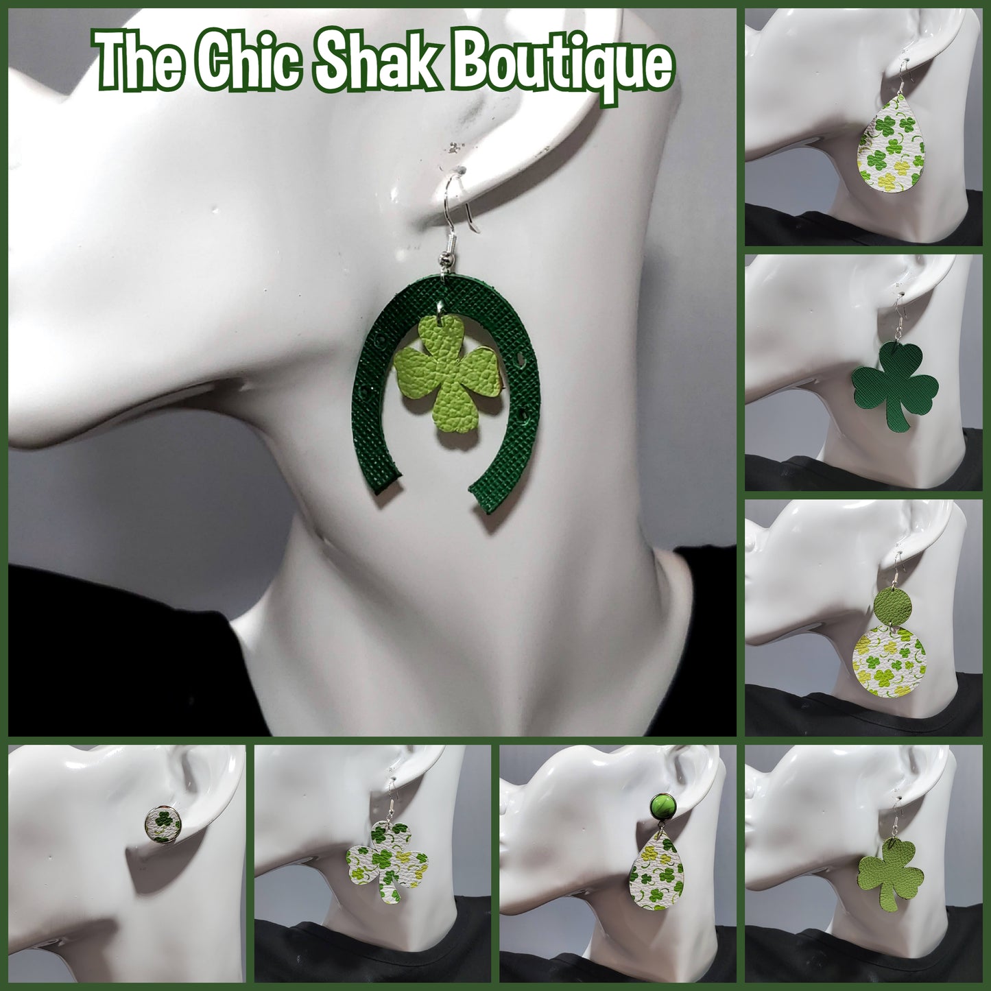 St. Patrick's Day Leather Earrings