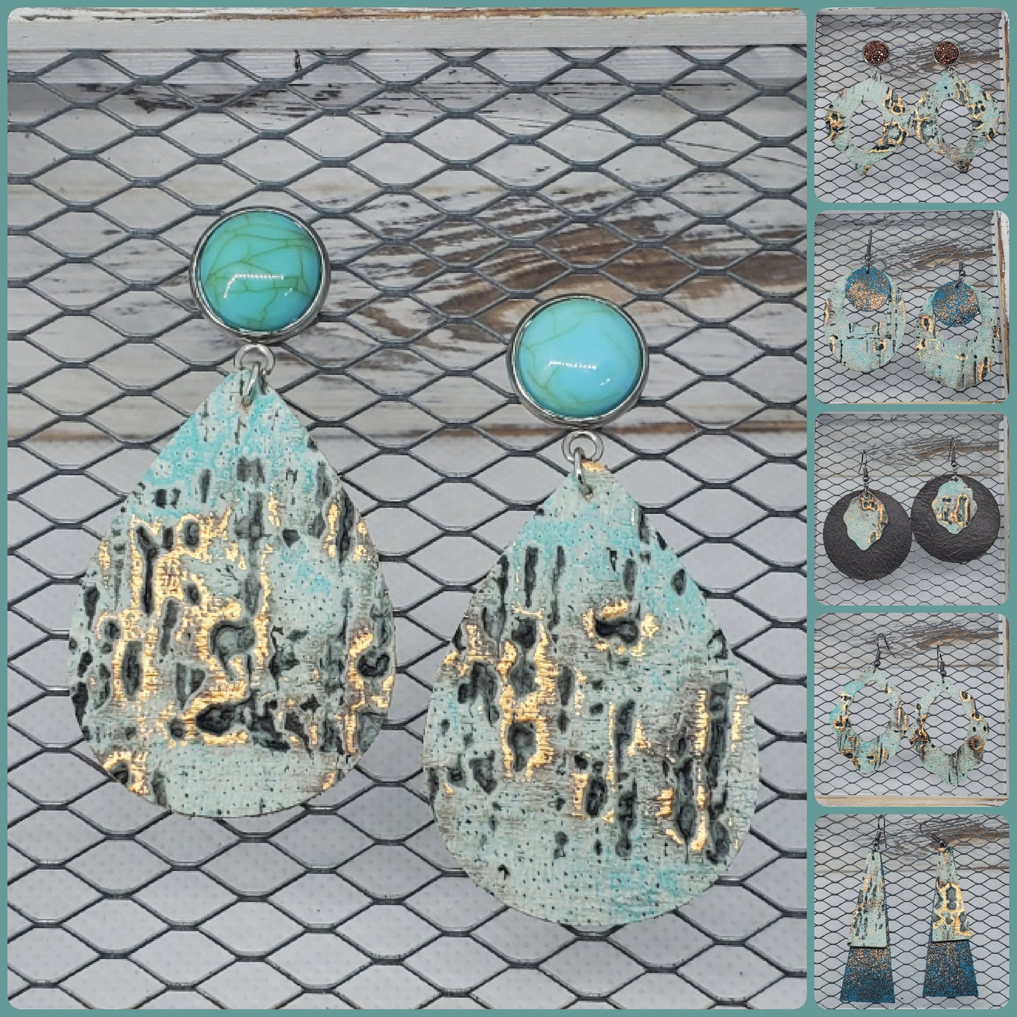 Turquoise Wildwood Leather Earrings