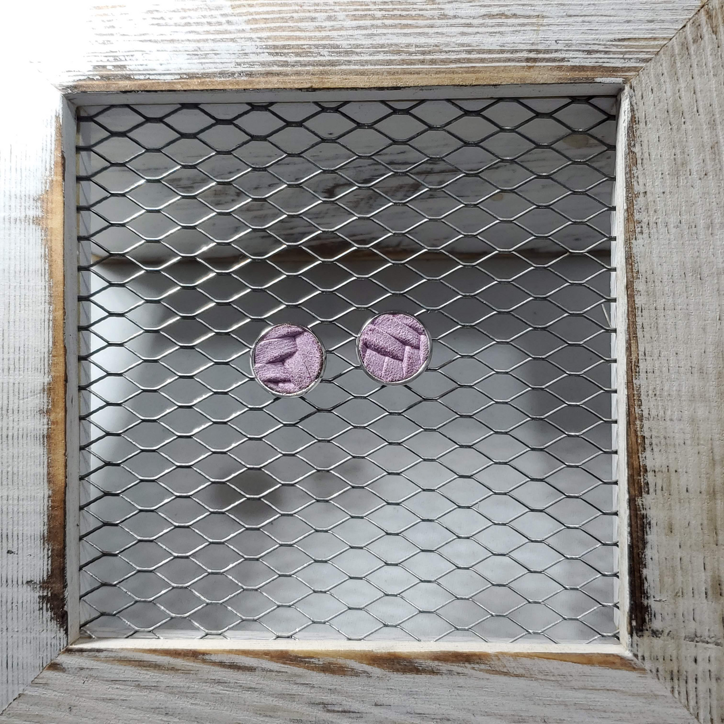 Lilac Braided Leather Earrings