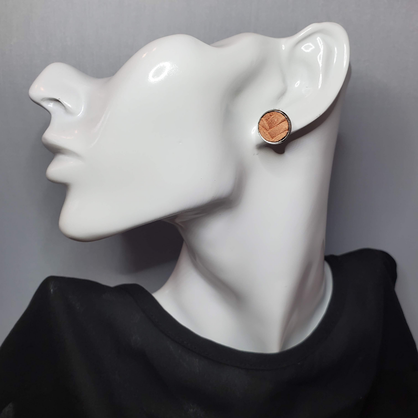 Peach Braided Leather Earrings