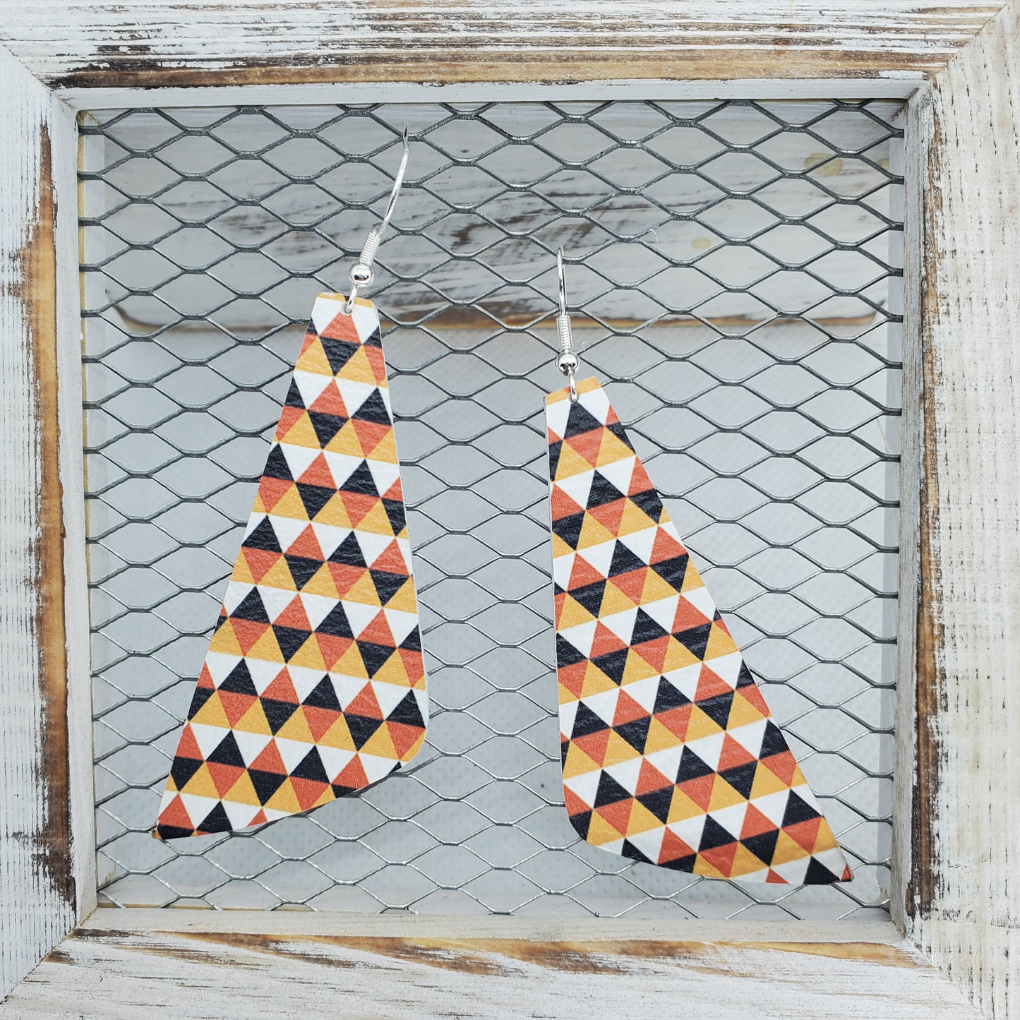 Autumn Triangles Leather Earring Collection