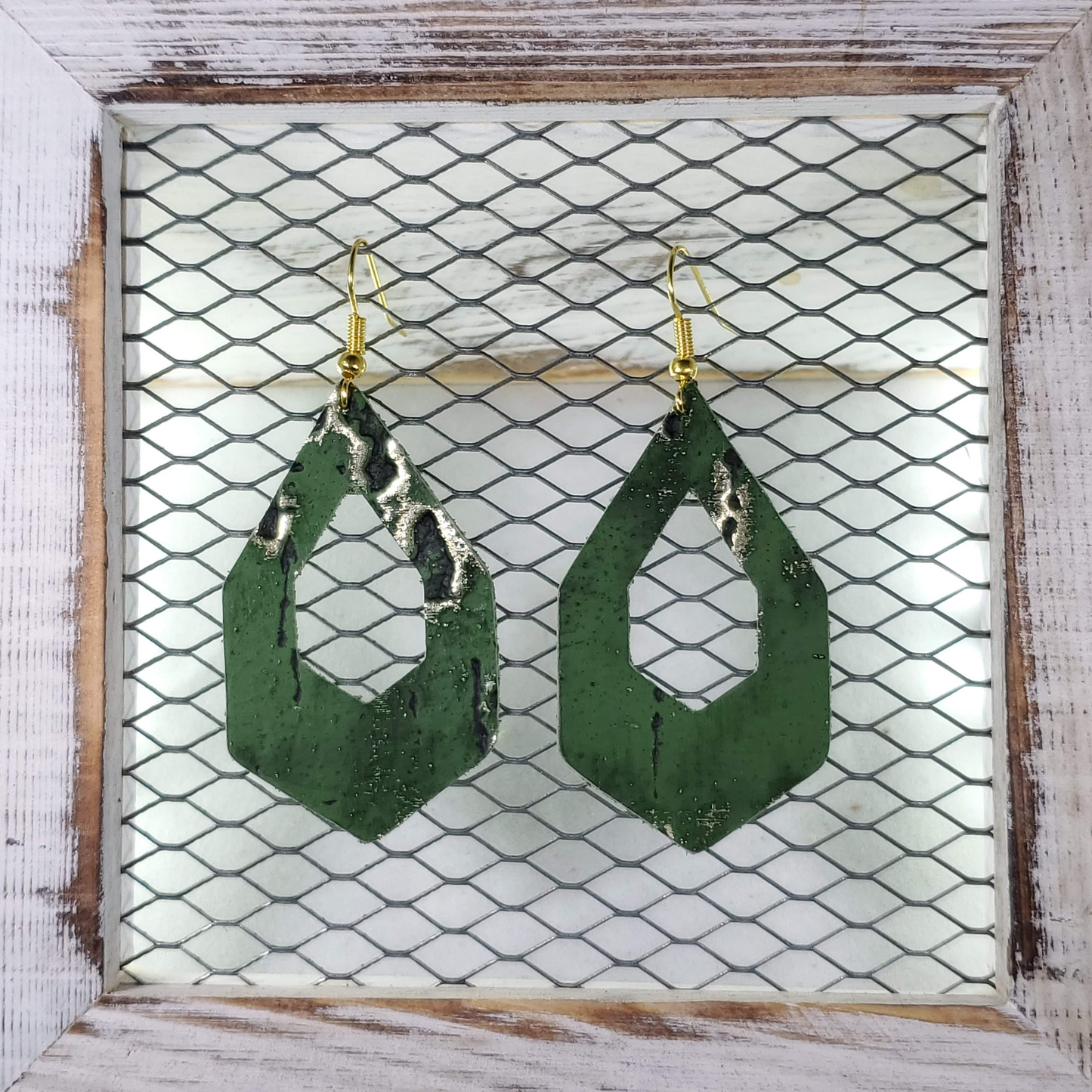 Green Wildwood Leather Earrings