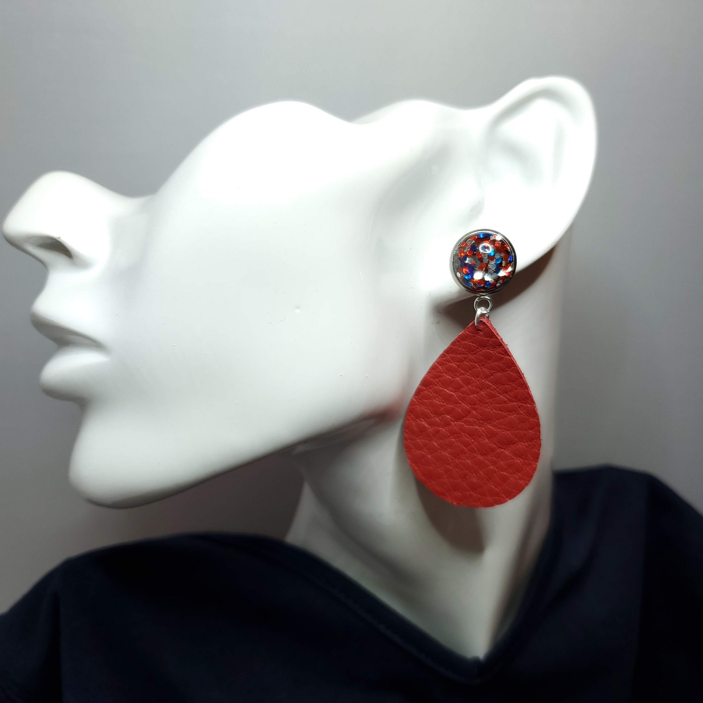 Simply Patriotic Leather Earrings