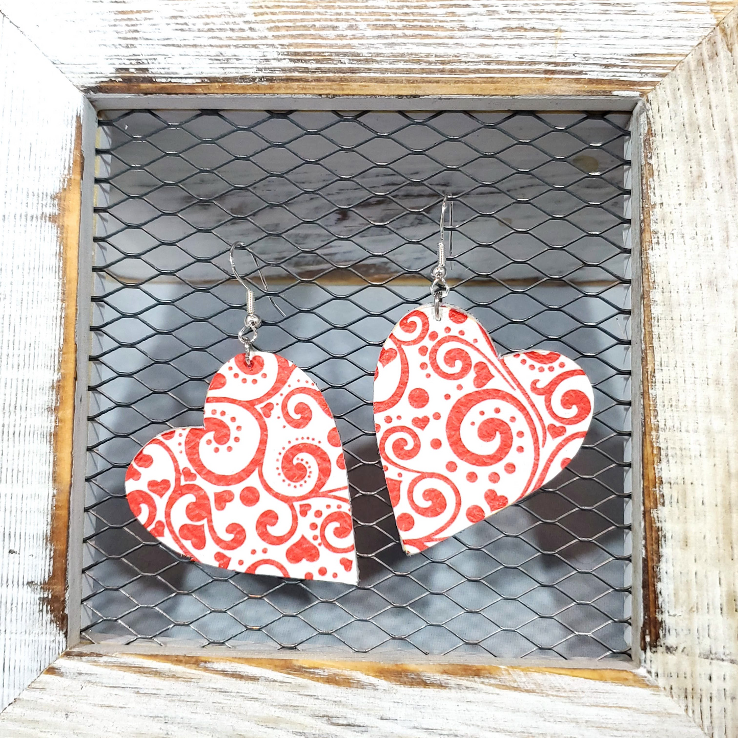 Valentine Paisley Leather Earrings