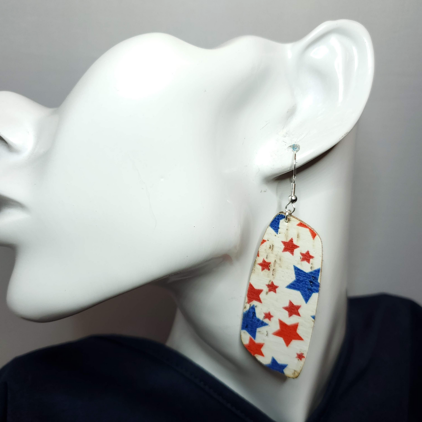 Patriotic Stars Leather Earrings
