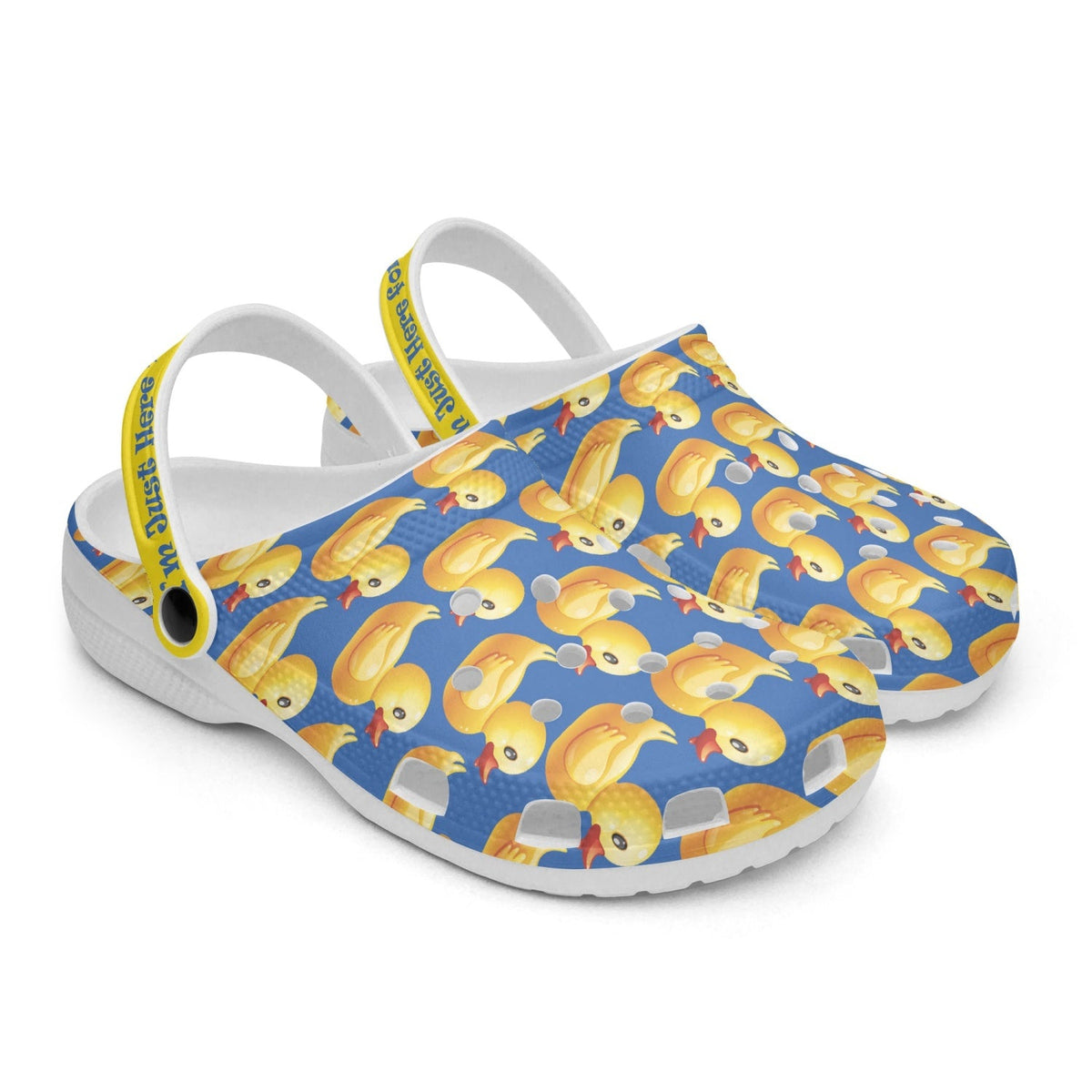 I'm just here for the ducks Clogs - Blue