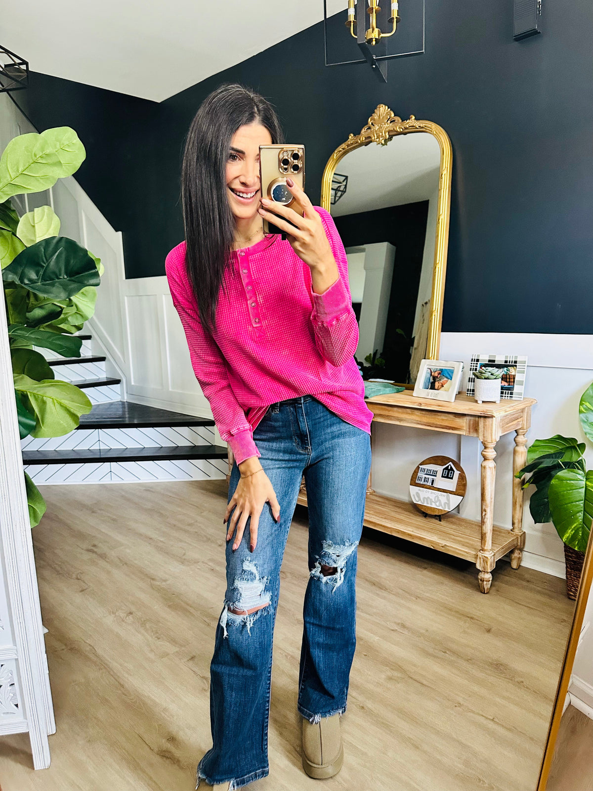 Rose High Rise 90's Straight Jeans in Dark Wash Judy Blue Jeans