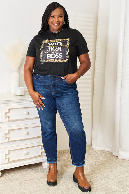 WIFE MOM BOSS Leopard Tee