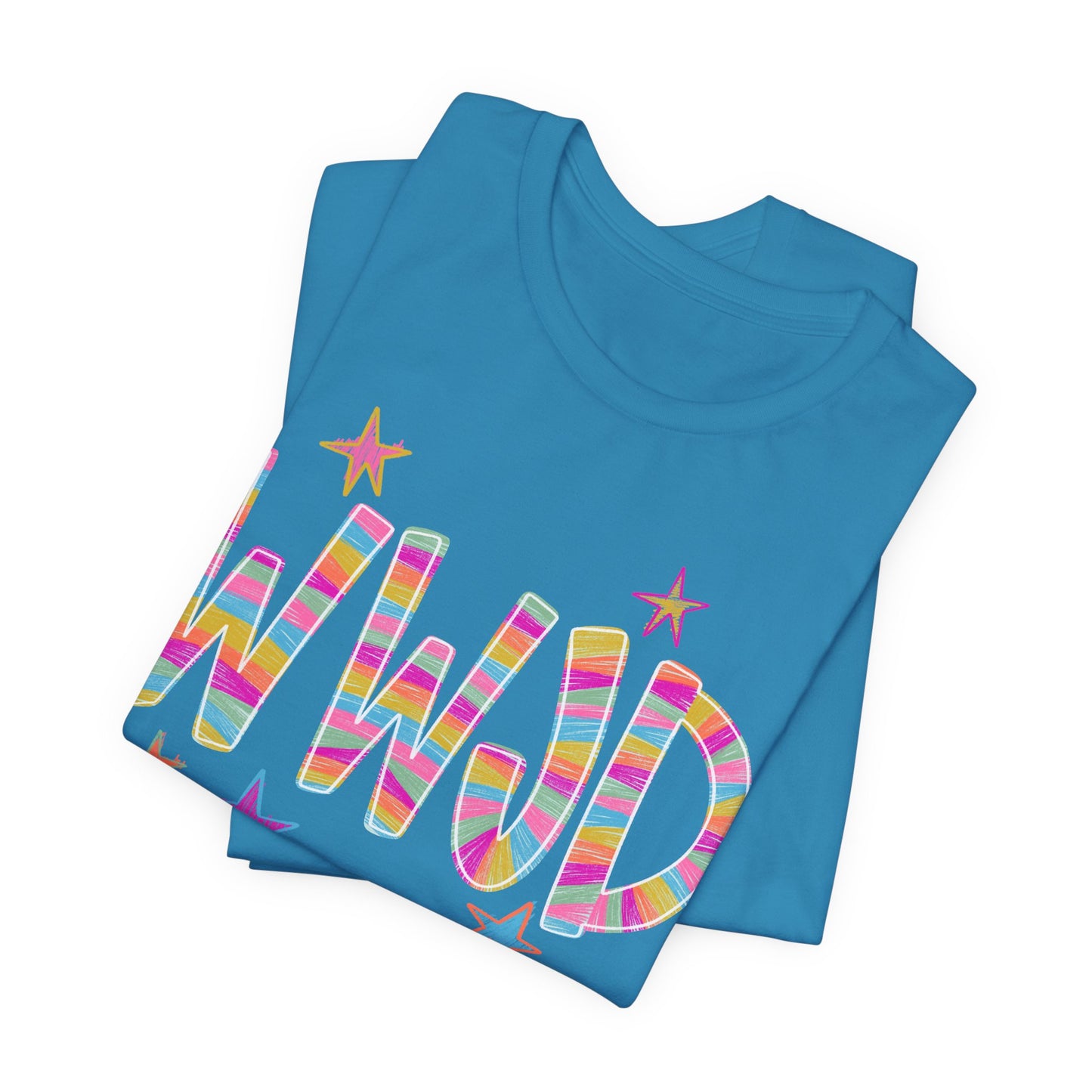 WWJD Rainbow Graphic Tee