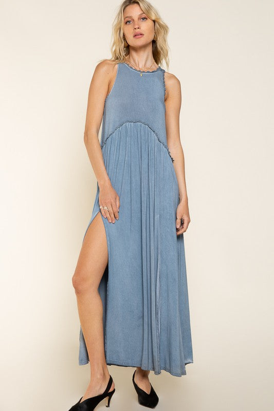 POL Sleeveless Front Slit Maxi Dress