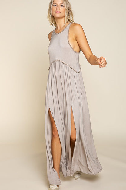 POL Sleeveless Front Slit Maxi Dress