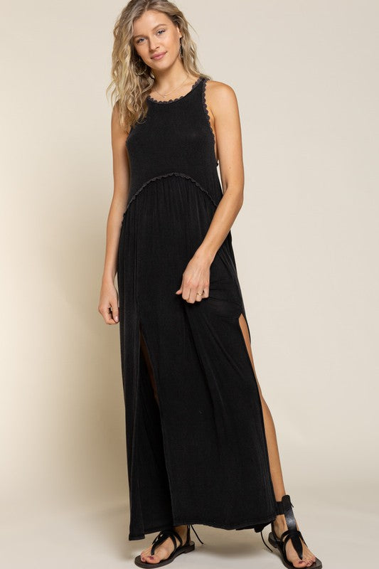 POL Sleeveless Front Slit Maxi Dress