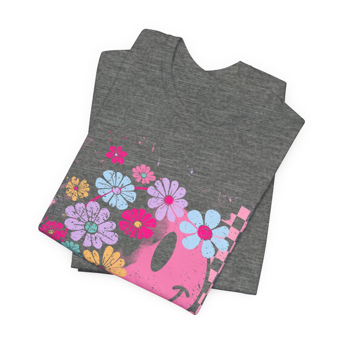 Retro Floral Smiley T-Shirt
