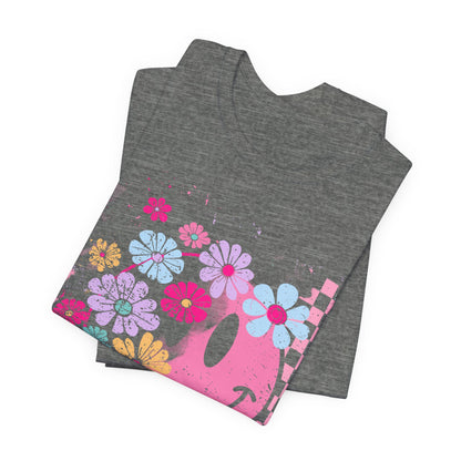 Retro Floral Smiley T-Shirt