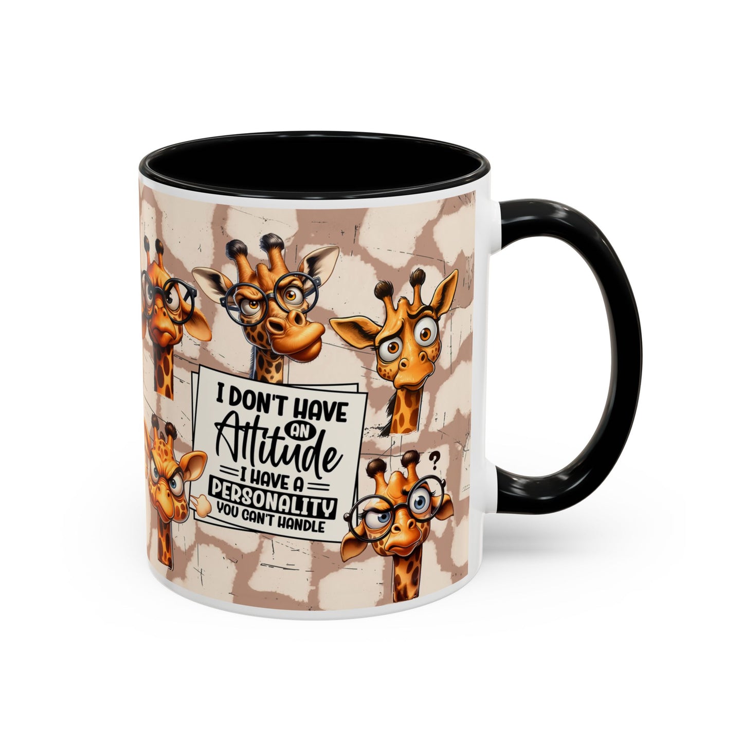 Giraffe 'I Don't Have Attitude' Accent Coffee Mug