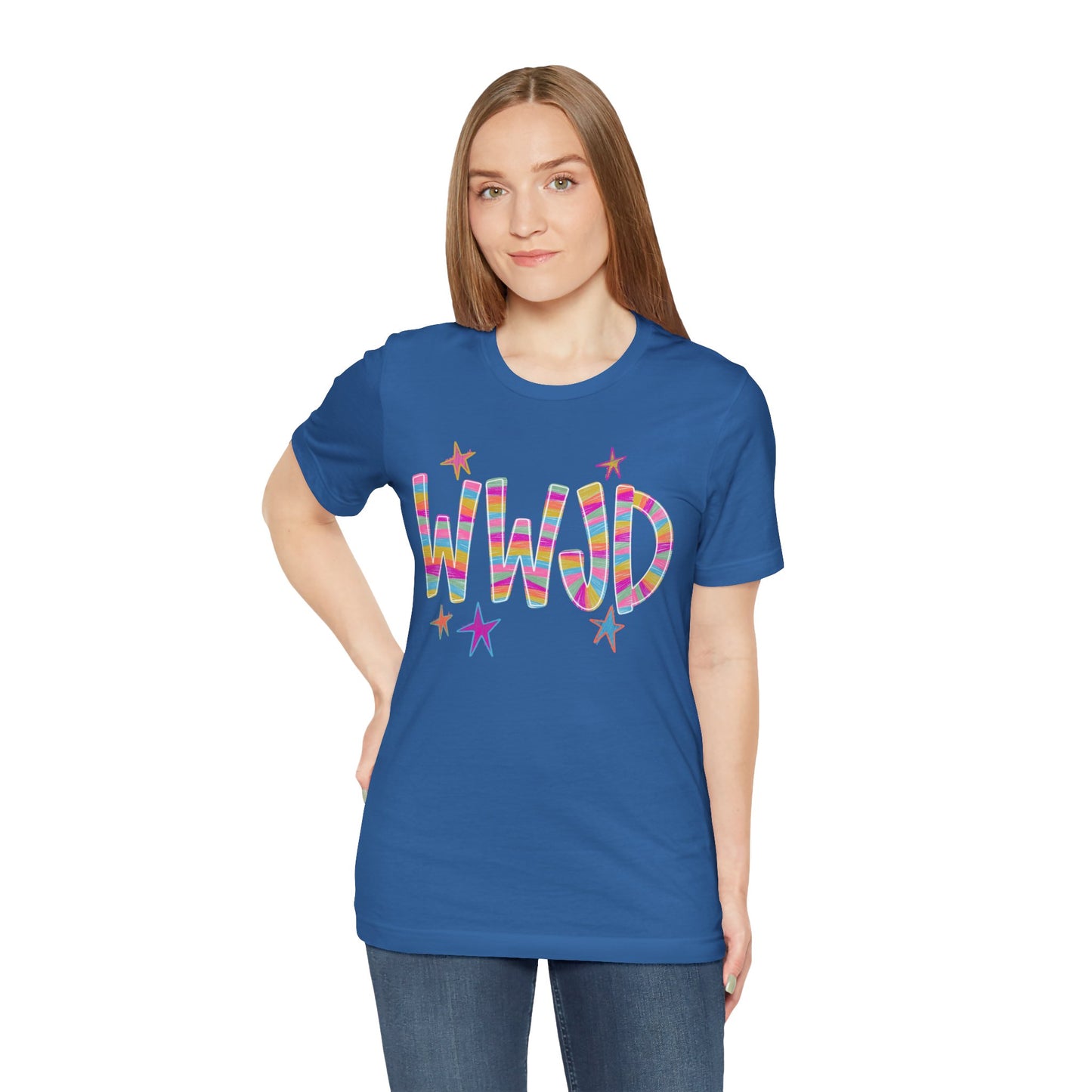 WWJD Rainbow Graphic Tee